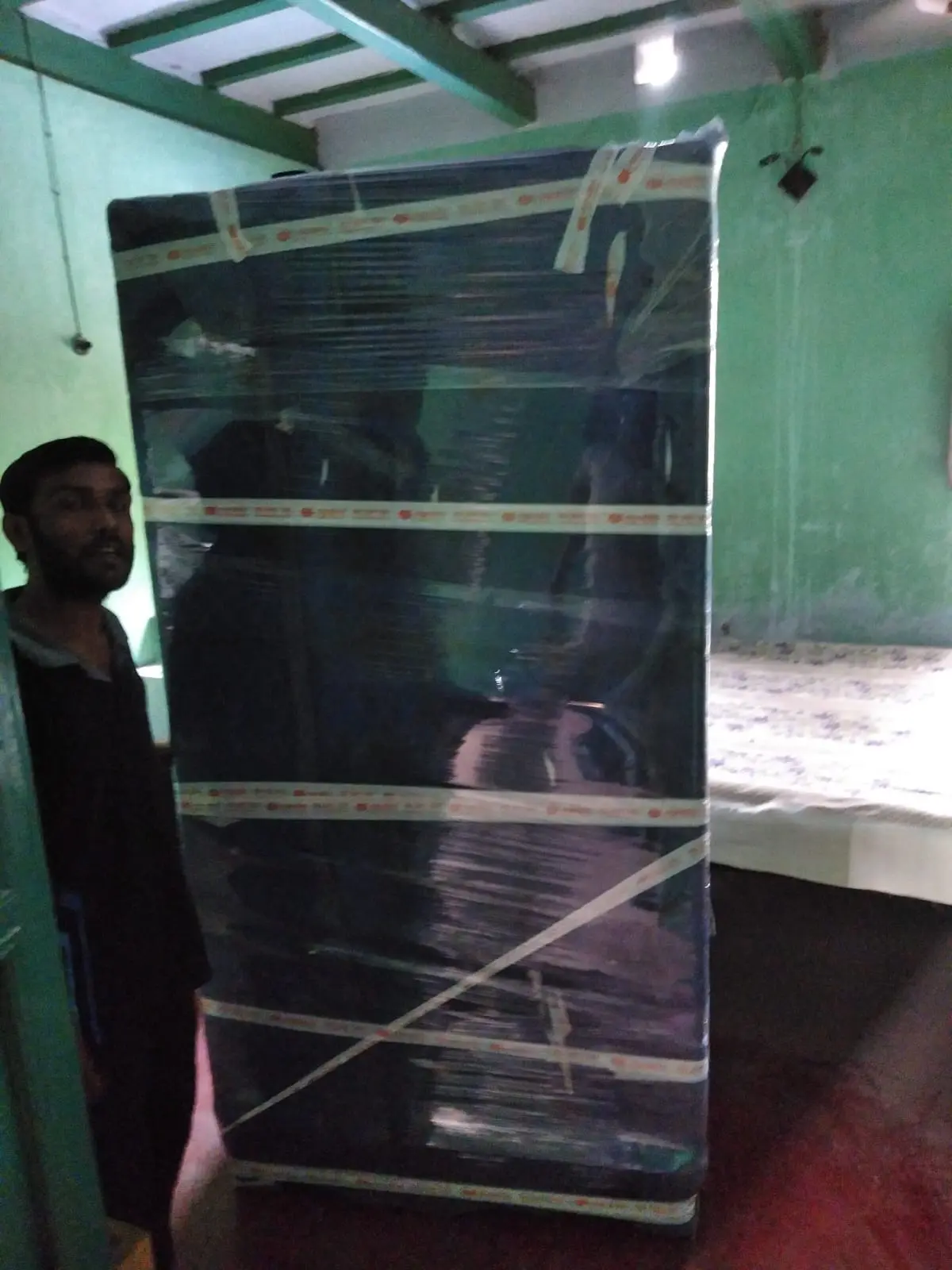 Glass furniture safely wrapped for moving