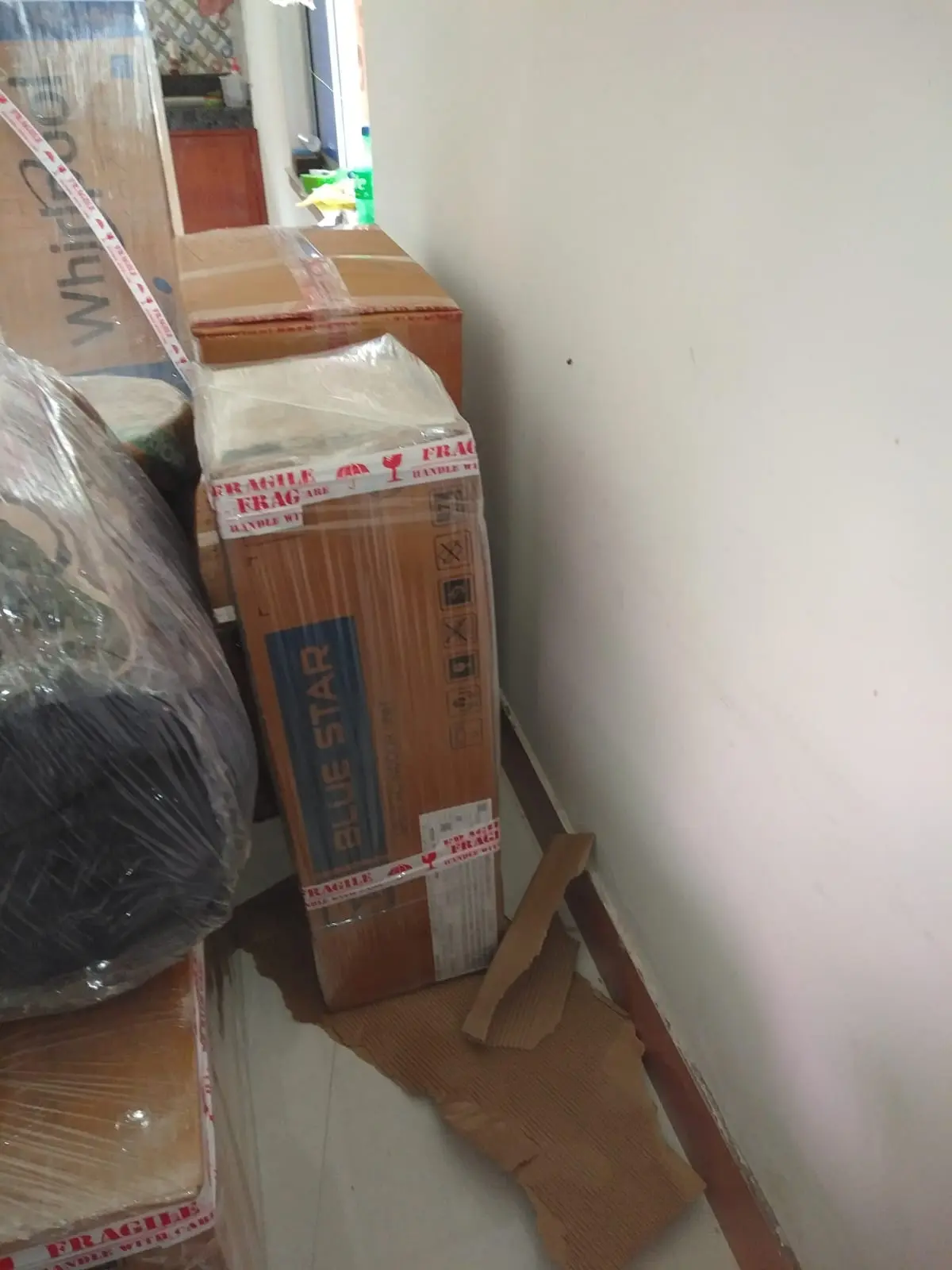 Household cartons ready for shifting