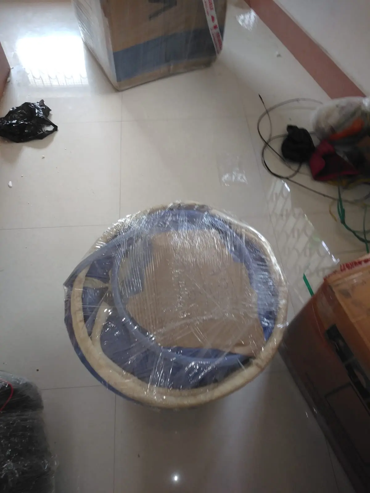 Bulky furniture securely wrapped