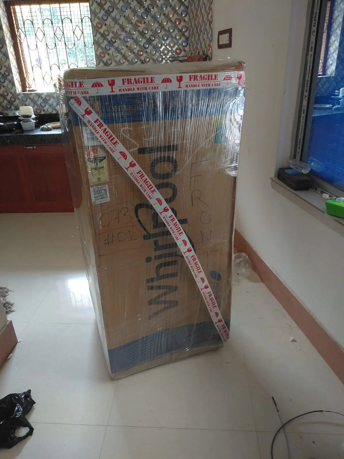 Tall furniture packed for careful handling